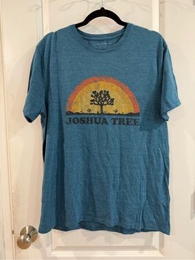 Lucky Brand "Joshua Tree" Short Sleeve Crew Neck Tee - Teal Blue
